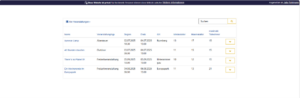 User-end Ansicht des Veranstaltungsmanagement